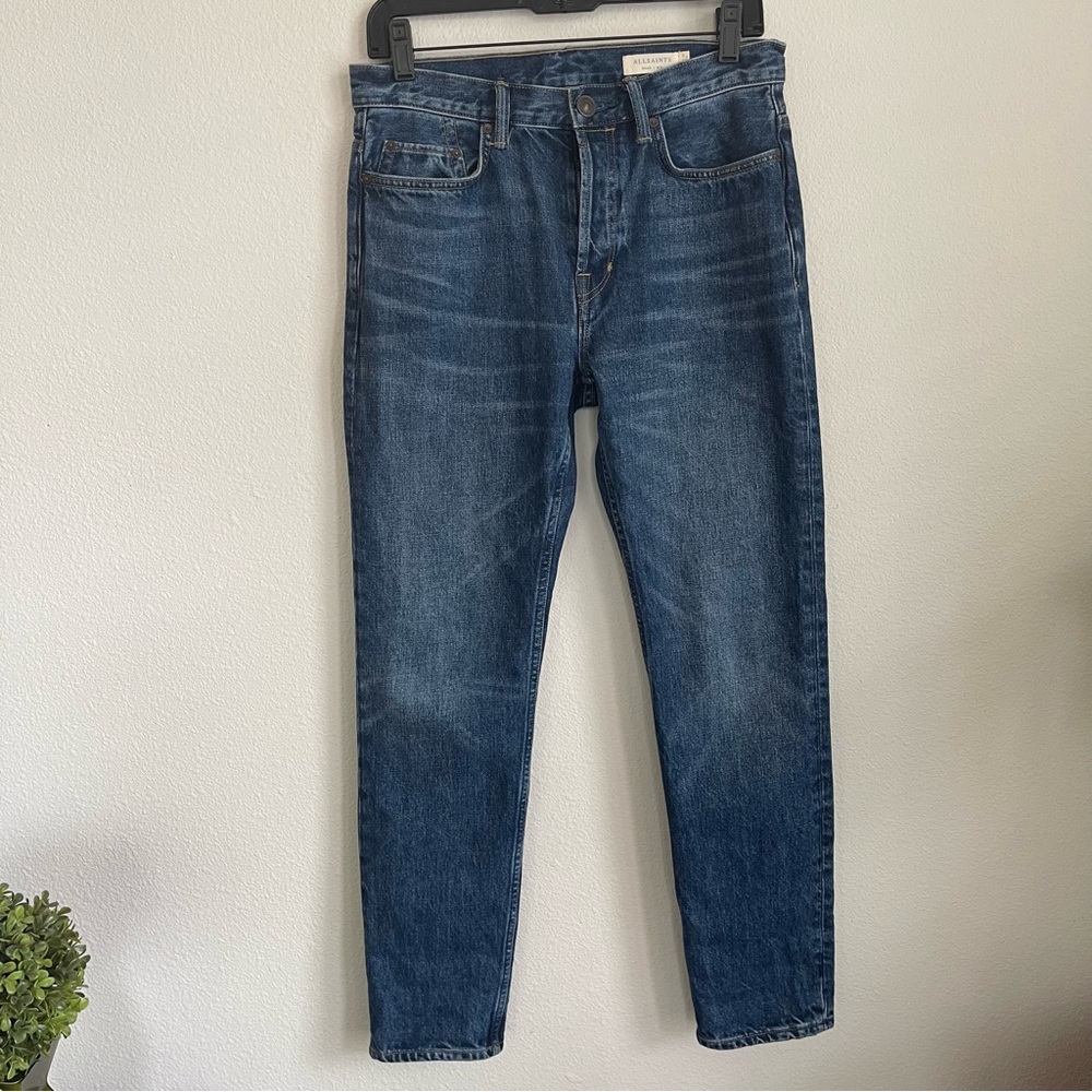 Allsaints Dean Slim Fit Cropped Denim Jeans